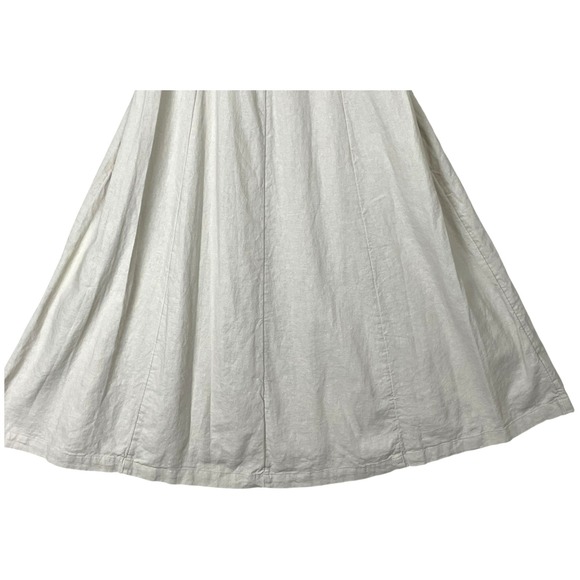 Old Navy Dress XS Beige Fit & Flare Linen Blend Midi Sleeveless Clean Girl Beach - Picture 7 of 14